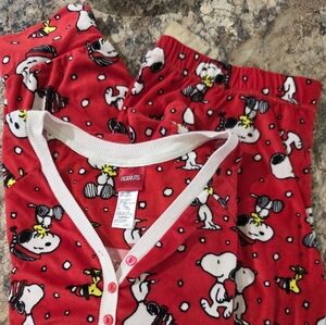 Women's Red Snoopy Pajama Set